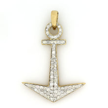 Load image into Gallery viewer, 14K Yellow Gold Anchor Pendant 1.85 Ctw