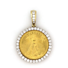 Load image into Gallery viewer, 14K Yellow Gold 1/4 Oz Coin Pendant 1.35 Ctw