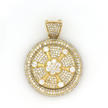 Load image into Gallery viewer, 10K Yellow Gold Spinner Medallion Pendant 5 Ctw