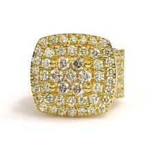 Load image into Gallery viewer, 10K Yellow Gold Jumbo Square Pave Ring 6.25 Ctw