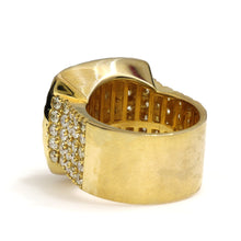 Load image into Gallery viewer, 10K Yellow Gold Jumbo Square Pave Ring 6.25 Ctw