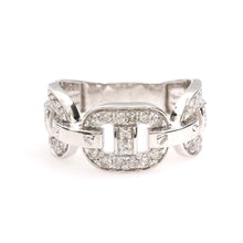 Load image into Gallery viewer, 10K White Gold Gucci Link Ring 1 Ctw
