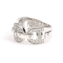 Load image into Gallery viewer, 10K White Gold Gucci Link Ring 1 Ctw