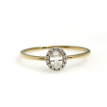 Load image into Gallery viewer, 10K Yellow Gold Oval Halo Engagement Ring 0.33 Ctw