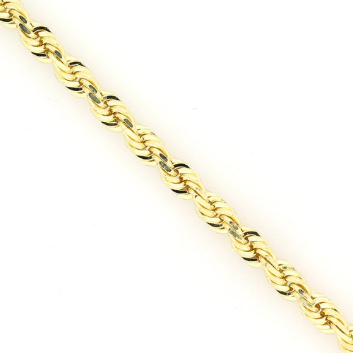 10K 8mm Yellow Gold Light Weight Diamond Cut Rope Chains