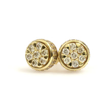 Load image into Gallery viewer, 14K Yellow Gold Circle Cluster Earrings 1 Ctw