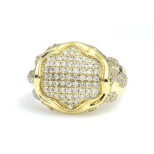 14K Yellow Gold Drip Pave Ring 1.65 Ctw