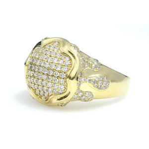 14K Yellow Gold Drip Pave Ring 1.65 Ctw