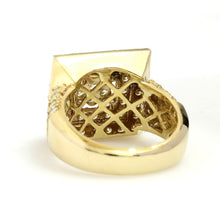 Load image into Gallery viewer, 10K Yellow Gold Square Pave Ring 3.5 Ctw