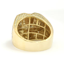 Load image into Gallery viewer, 10K Yellow Gold Square Pave Ring 3.4 Ctw