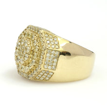 Load image into Gallery viewer, 10K Yellow Gold Octagon Pave Ring 2.8 Ctw