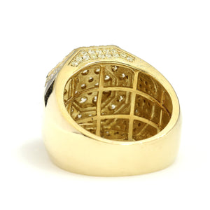 10K Yellow Gold Octagon Pave Ring 2.8 Ctw