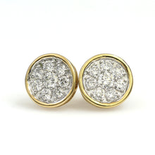 Load image into Gallery viewer, 14K Yellow Gold Round Cluster Earrings 1 Ctw