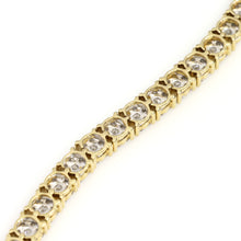 Load image into Gallery viewer, 14K Yellow Gold Round Cluster Bracelet 7.9 Ctw