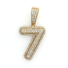 Load image into Gallery viewer, 10K Yellow Gold Number 7 Pendant 1.1 Ctw