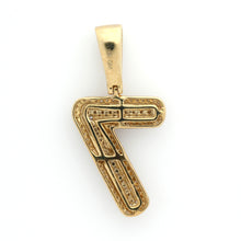Load image into Gallery viewer, 10K Yellow Gold Number 7 Pendant 1.1 Ctw
