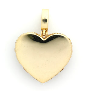 14K Yellow Gold Cracked Heart Pendant 2.65 Ctw