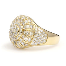 Load image into Gallery viewer, 10K Yellow Gold Circle Pave Ring 2.45 Ctw