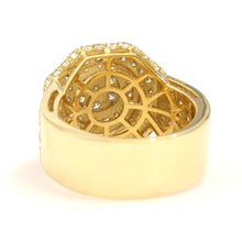 Load image into Gallery viewer, 10K Yellow Gold Octagon Pave Ring 2.95 Ctw