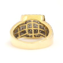 Load image into Gallery viewer, 10K Yellow Gold Square Pave Ring 2 Ctw