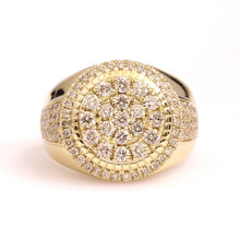 Load image into Gallery viewer, 10K Yellow Gold Circle Cluster Ring 1.55 Ctw