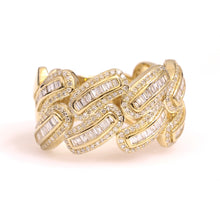 Load image into Gallery viewer, 10K Yellow Gold Baguette Cuban Ring 0.88 Ctw