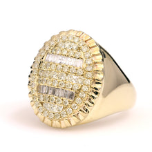 Load image into Gallery viewer, 10K Yellow Gold Baguette And Round Oval Cluster Ring 1.59 Ctw