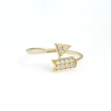 Load image into Gallery viewer, 14K Yellow Gold Arrow Ring 0.12 Ctw