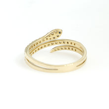 Load image into Gallery viewer, 14K Yellow Gold Coiled Snake Ring 0.32 Ctw
