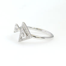 Load image into Gallery viewer, 14K White Gold Triangle Ring 0.34 Ctw