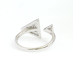14K White Gold Triangle Ring 0.34 Ctw