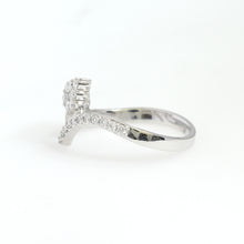 Load image into Gallery viewer, 14K White Gold Double Leaf Ring 0.43 Ctw