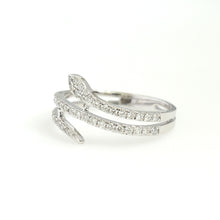 Load image into Gallery viewer, 14K White Gold Coiled Snake Ring 0.37 Ctw