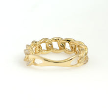 Load image into Gallery viewer, 14K Yellow Gold Cuban Link Ring 0.32 Ctw