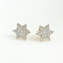 Load image into Gallery viewer, 14K Yellow Gold Star Of David Earrings 0.31 Ctw