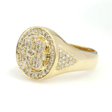 Load image into Gallery viewer, 10K Yellow Gold Diamond Cluster Ring 1.15 Ctw
