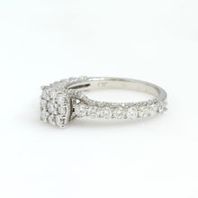 Load image into Gallery viewer, 10K White Gold Square Cluster Accented Engagement Ring 1.75 Ctw