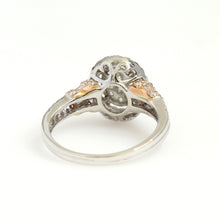 Load image into Gallery viewer, 14K Rose And White Gold Accented Oval Cluster Ring 1 Ctw