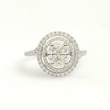 Load image into Gallery viewer, 14K White Gold Accented Round Halo Ring 1 Ctw