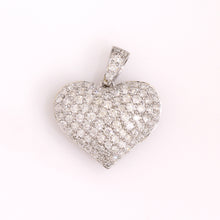Load image into Gallery viewer, 10K White Gold Heart Pendant 1 Ctw