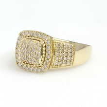 Load image into Gallery viewer, 10K Yellow Gold Square Cluster Ring 1.15 Ctw