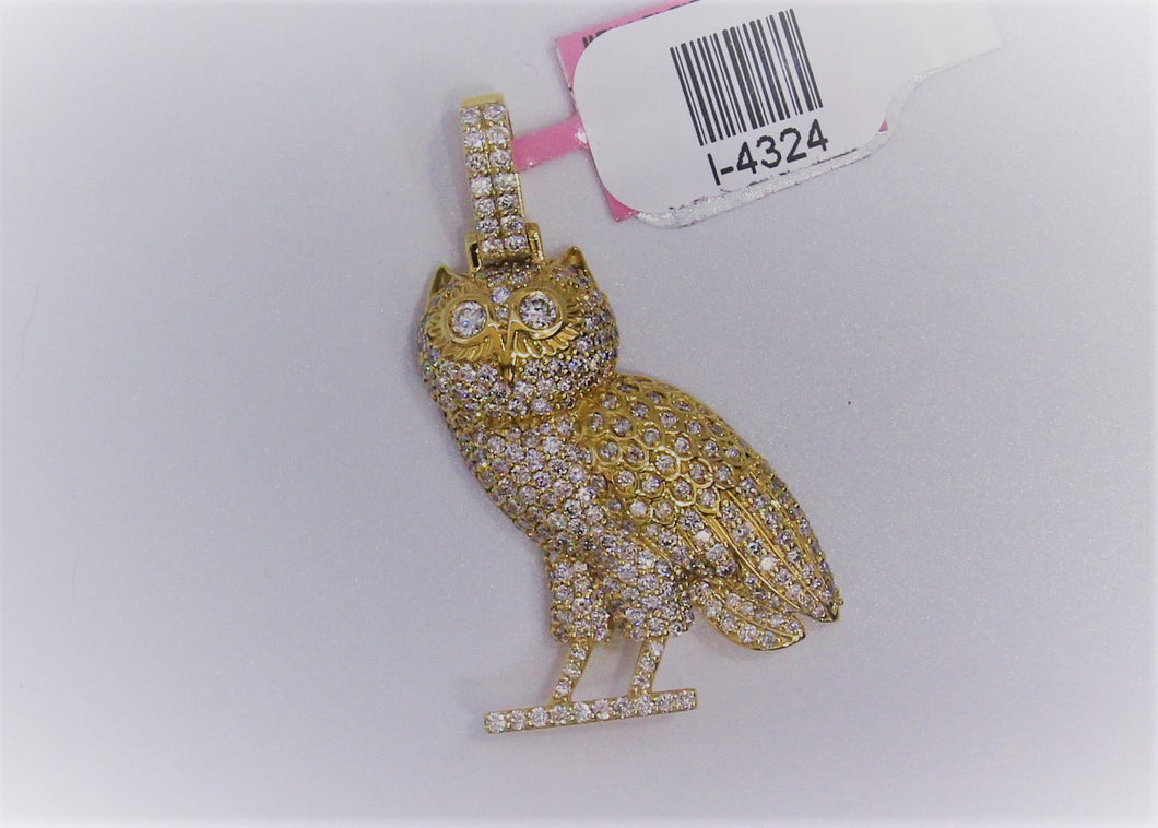 10K Yellow Gold Owl Pendant