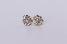 Load image into Gallery viewer, 14K Yellow Gold Flower Cluster Earrings 1.58Ctw