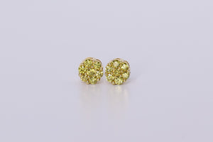 10k Yellow Gold Flower Cluster Earrings .500Ctw