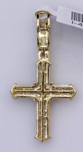 10k Yellow Gold Cross Pendant .47Ctw