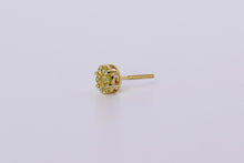Load image into Gallery viewer, 10k Yellow Gold Flower Cluster Earrings .500Ctw