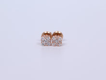 Load image into Gallery viewer, 14K Rose Gold Square Earrings .500Ctw