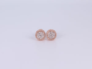 14k Rose Gold Round Earrings .500Ctw