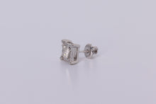 Load image into Gallery viewer, 14k White Gold Square Earrings .600Ctw
