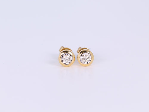 14k Yellow Gold Round Earrings .250Ctw
